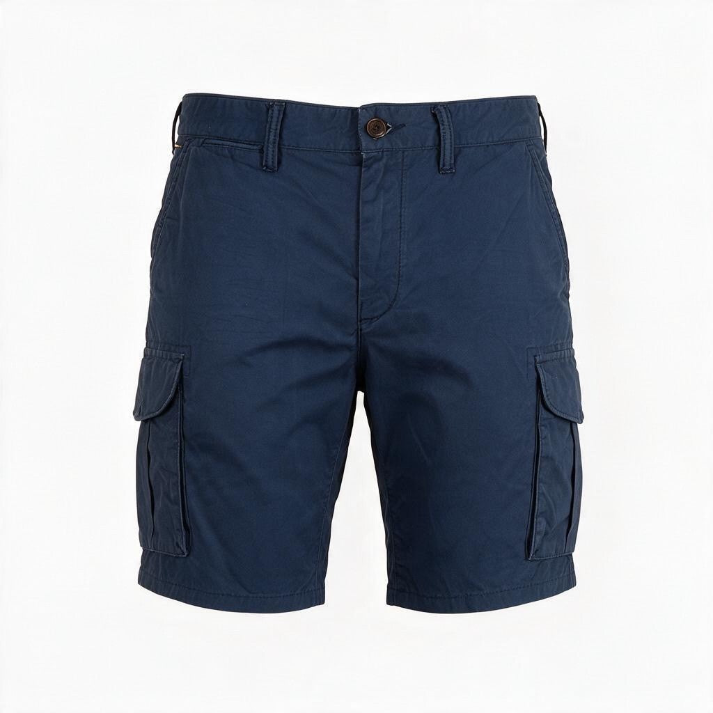 Blue Cotton Shorts
