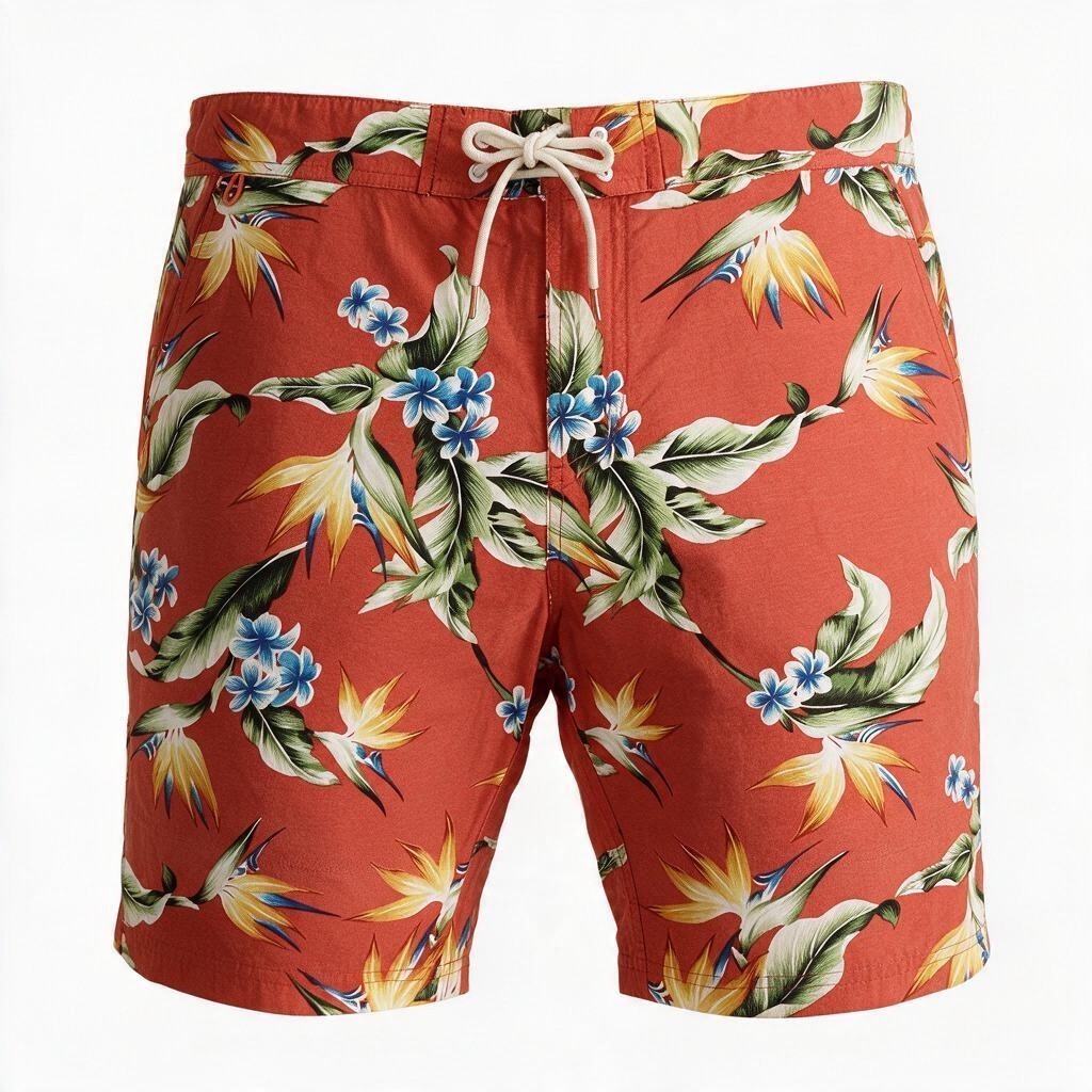 Red Cotton Swimwear