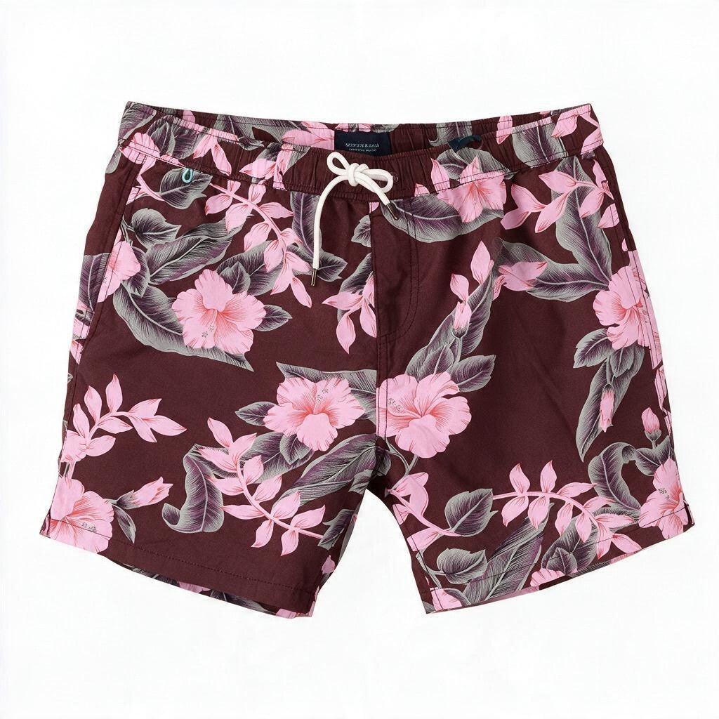 Burgundy Cotton Swimwear
