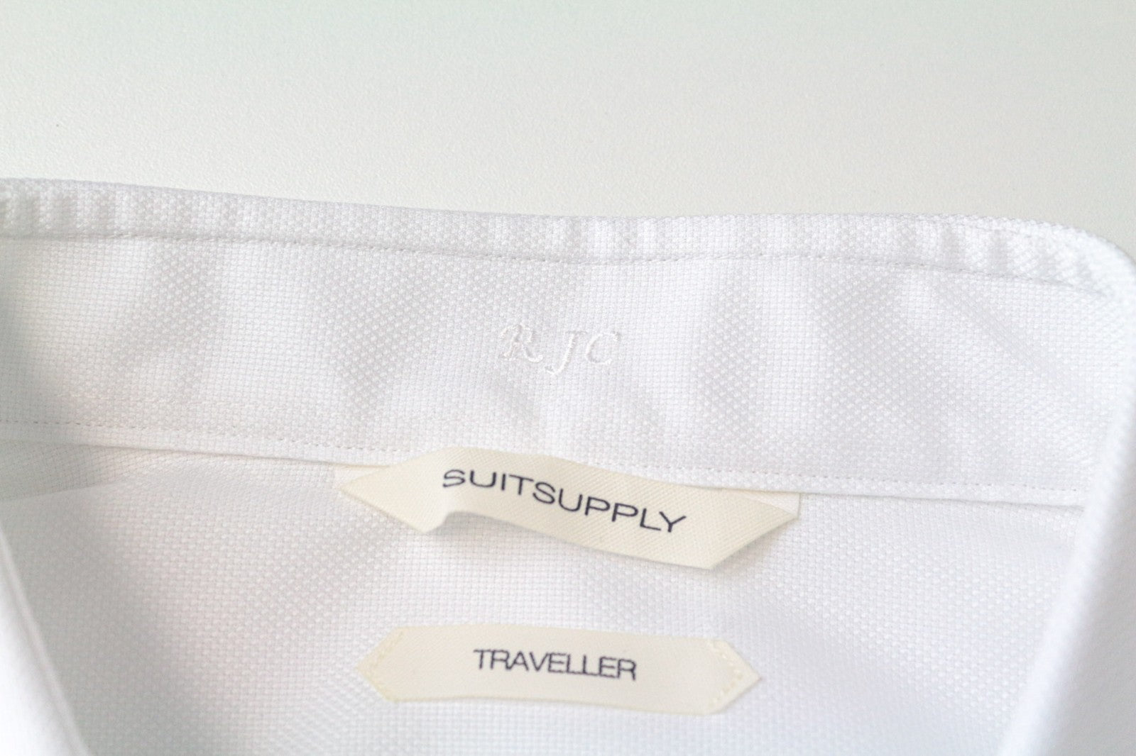 SUITSUPPLY Men's Formal Shirt 47 Traveller Tuxedo White Cotton Slim Classic