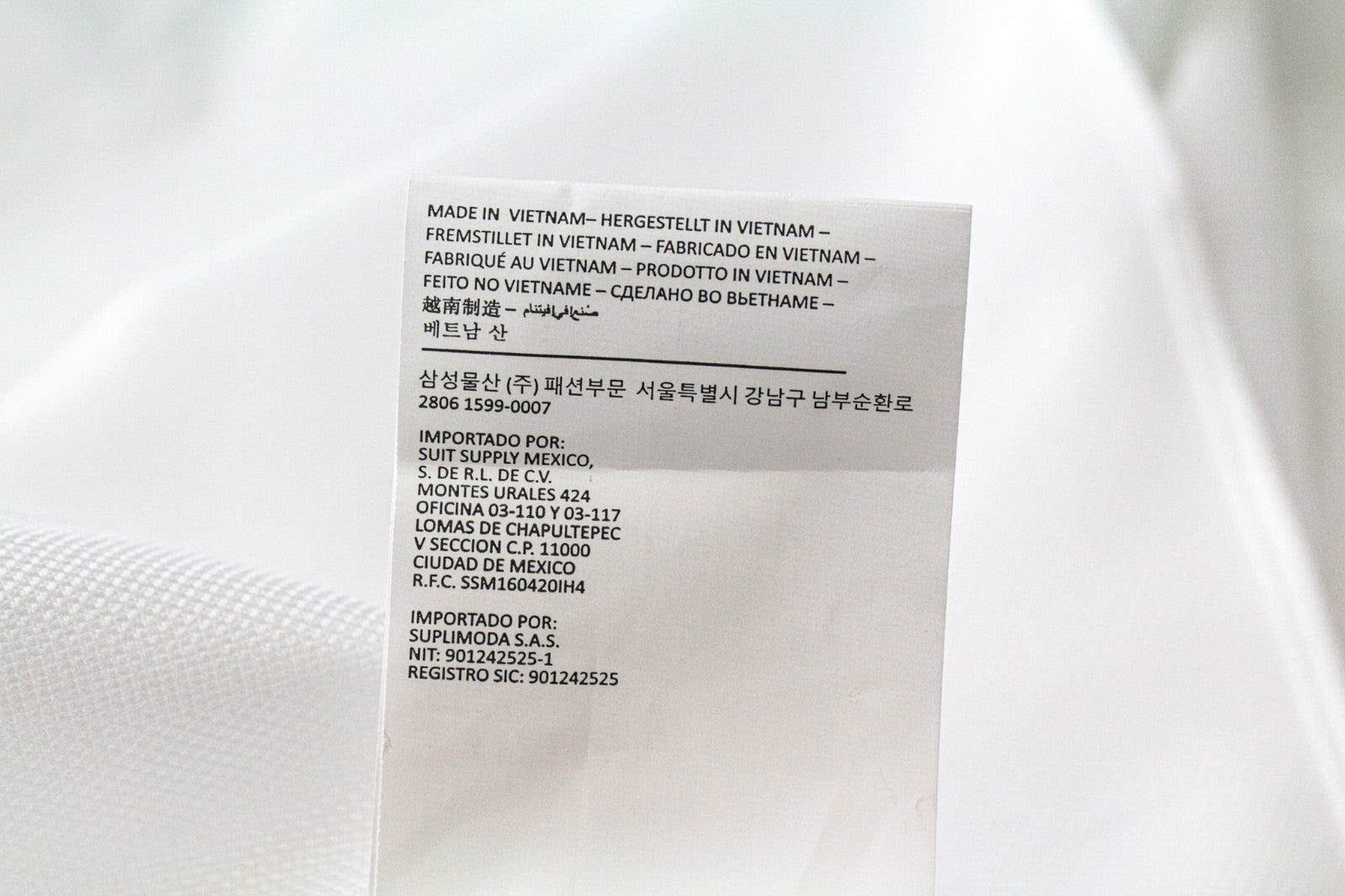 SUITSUPPLY Men's Formal Shirt 47 Traveller Tuxedo White Cotton Slim Classic