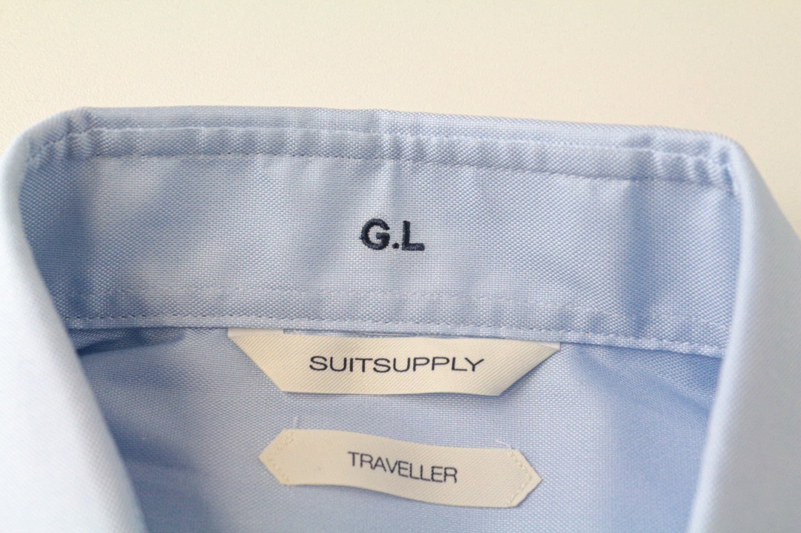 SUITSUPPLY Men's Shirt 39 Polo Blue Melange Traveller Cutaway Cotton