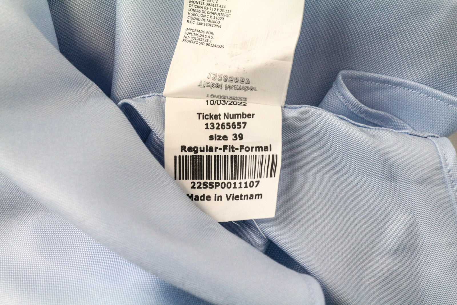 SUITSUPPLY Men's Shirt 39 Polo Blue Melange Traveller Cutaway Cotton