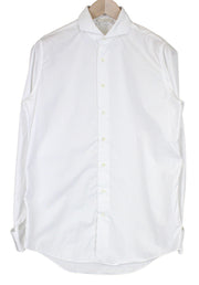 SUITSUPPLY Men's Formal Shirt ~S White Pure Cotton Slim French Cuff Tux Cutaway
