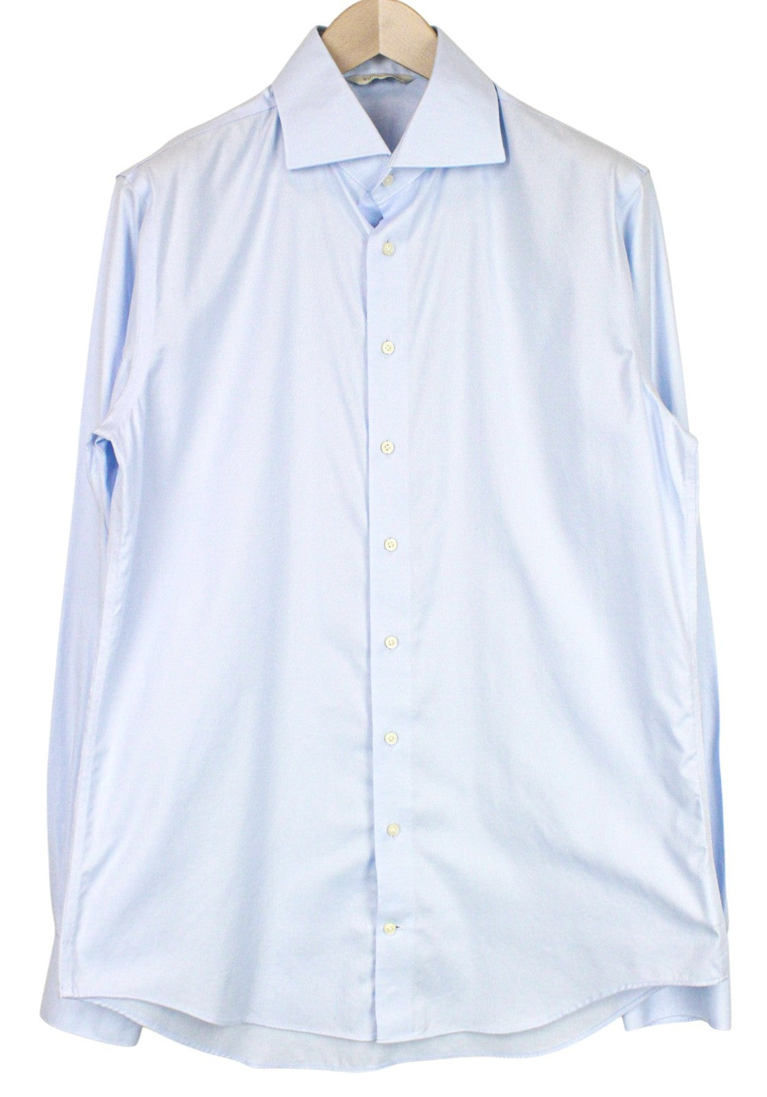 SUITSUPPLY Men's Formal Shirt 43L Light Blue Classic Cut Extra Slim Pure Cotton