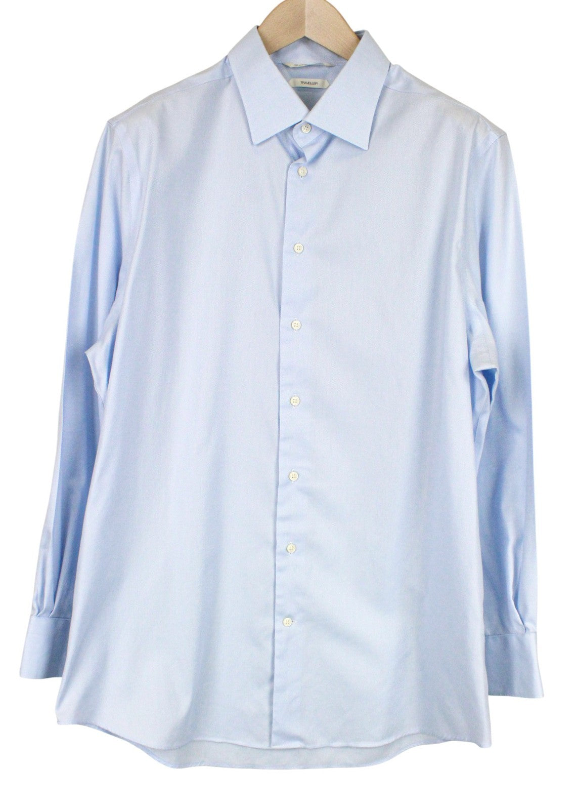 SUITSUPPLY Men's Formal Shirt 43/17 Traveller Light Blue Pure Cotton Slim Fit