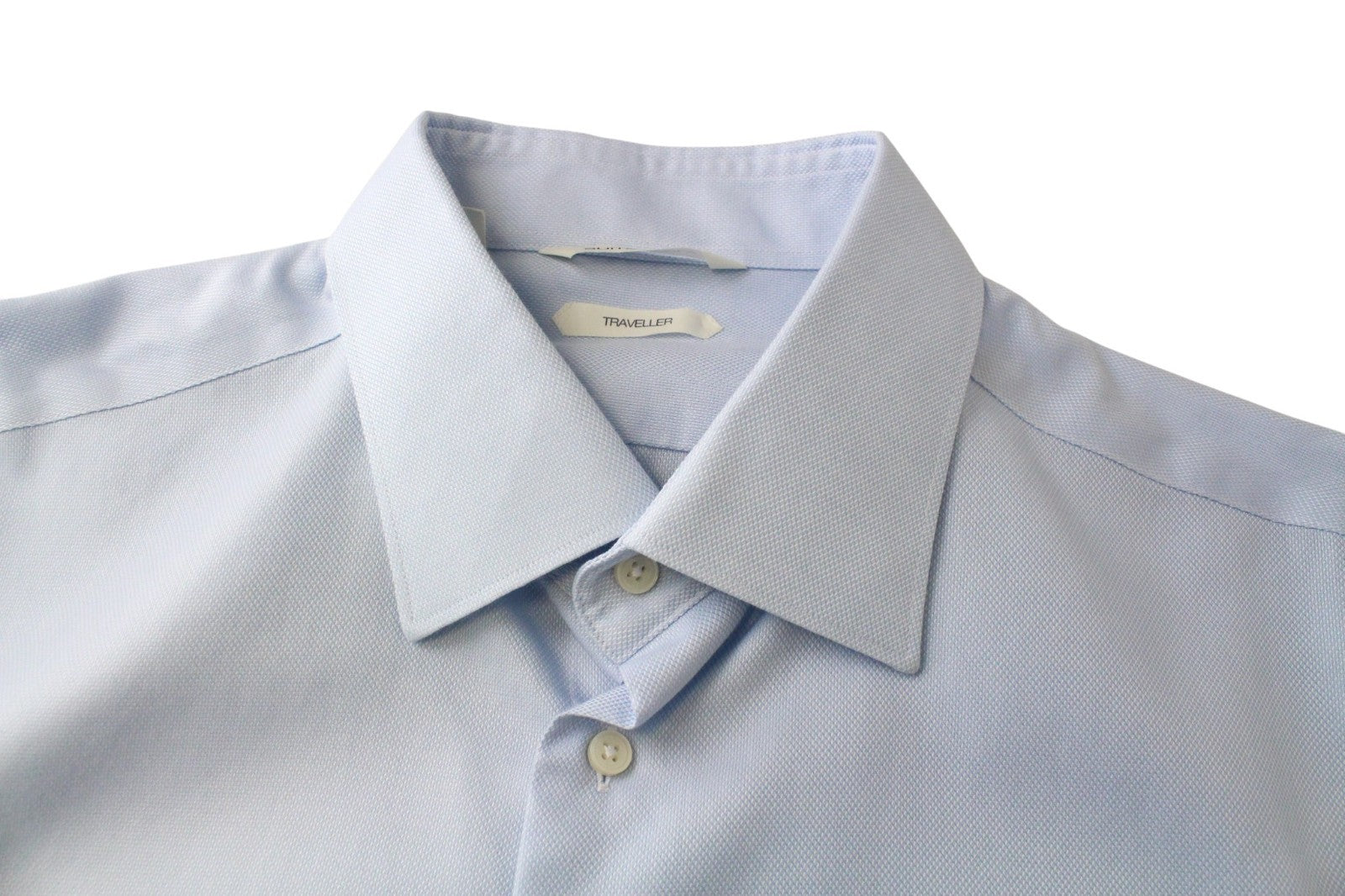 SUITSUPPLY Men's Formal Shirt 43/17 Traveller Light Blue Pure Cotton Slim Fit