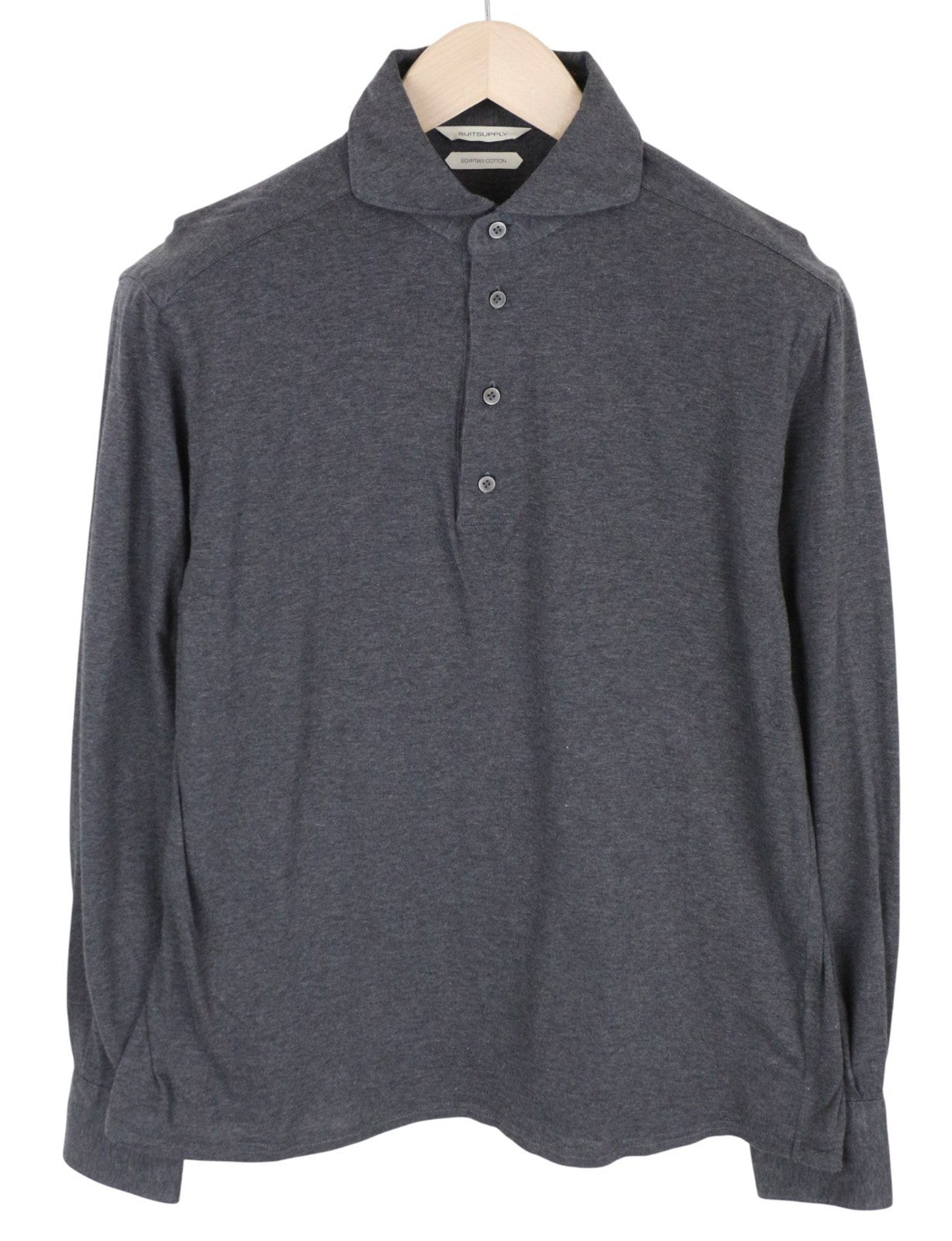 SUITSUPPLY Men's Formal Shirt 39/15 1/2-40/15 3/4 Grey Polo Cotton Extra Slim