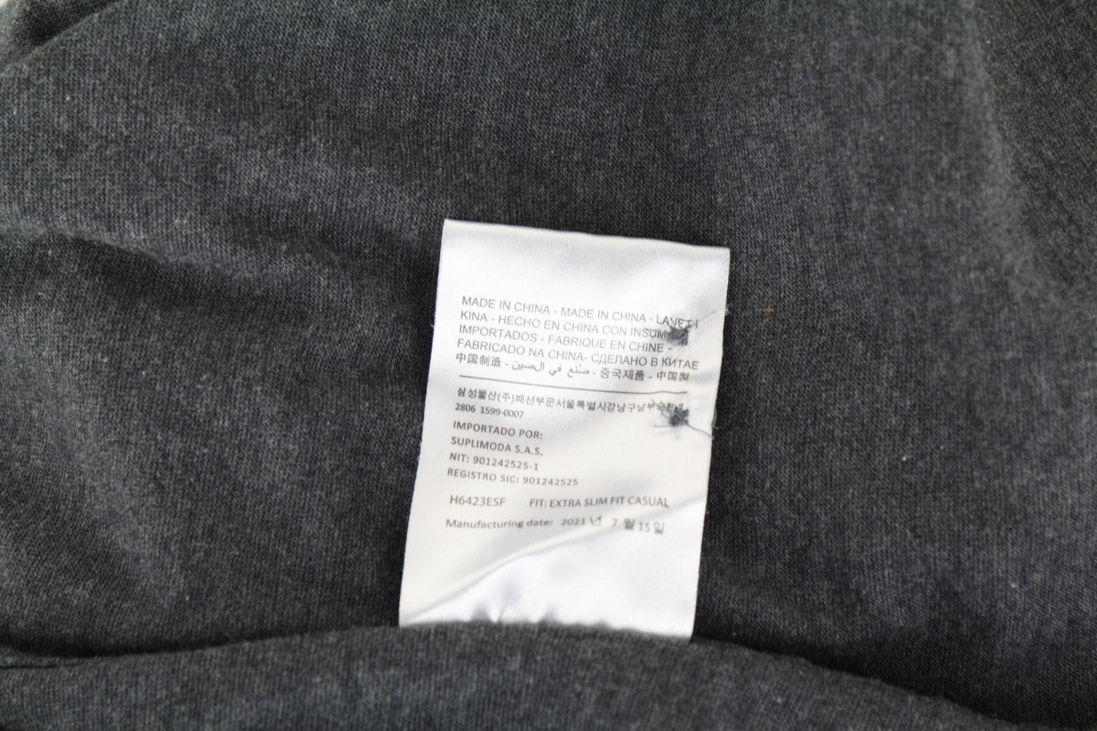 SUITSUPPLY Men's Formal Shirt 39/15 1/2-40/15 3/4 Grey Polo Cotton Extra Slim