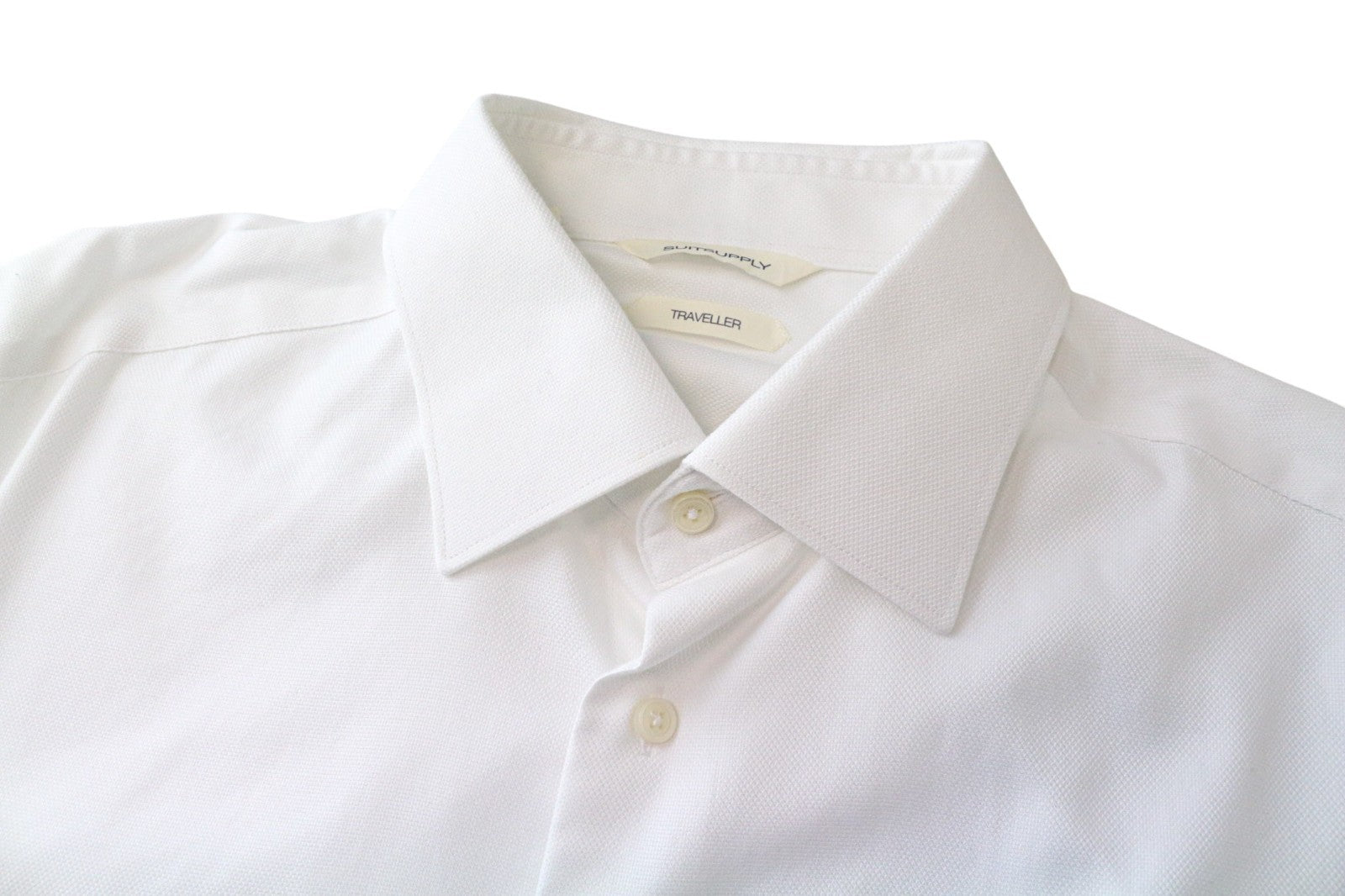 SUITSUPPLY Men's Formal Shirt 41L/16L White Long Sleeve Slim Fit Pure Cotton