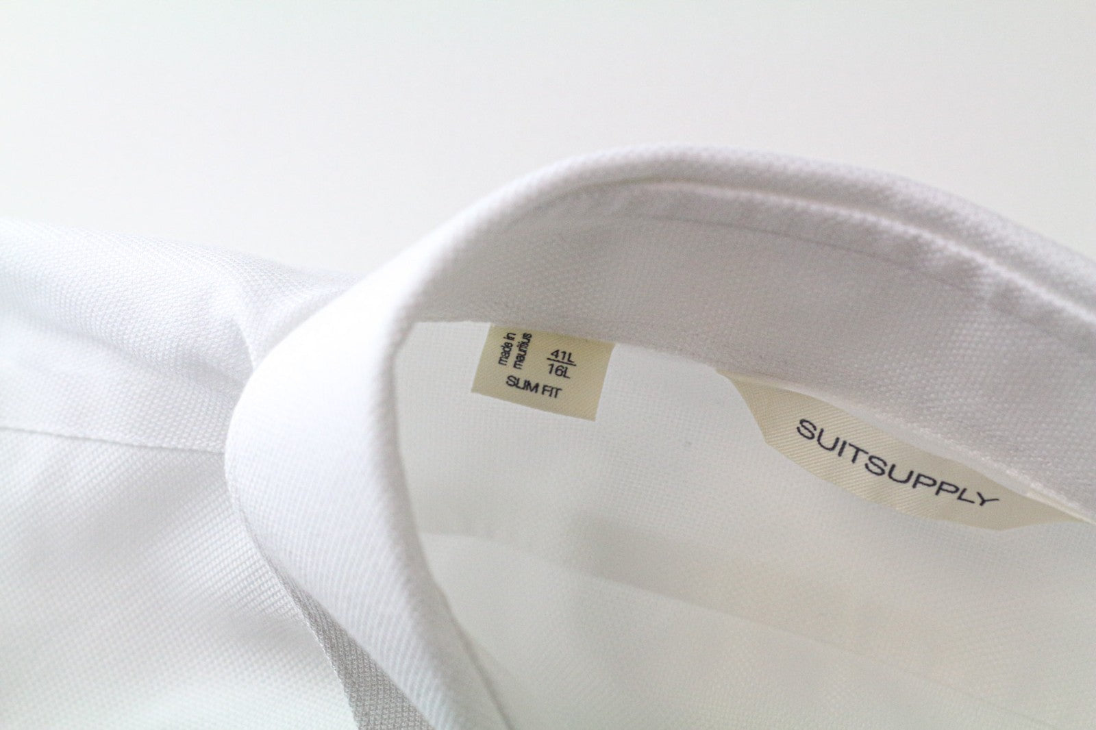 SUITSUPPLY Men's Formal Shirt 41L/16L White Long Sleeve Slim Fit Pure Cotton