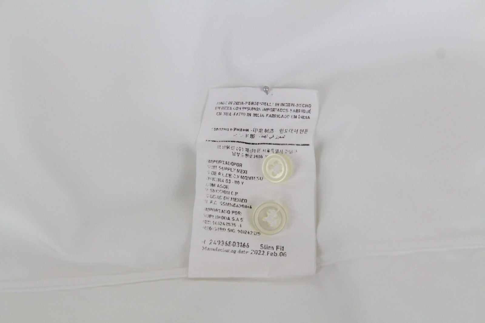 SUITSUPPLY Men's Formal Shirt ~S White Pure Cotton Button-Up Slim Long Sleeve