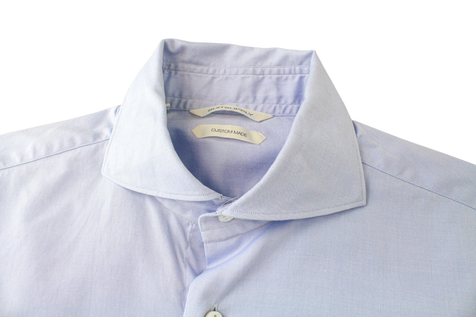 SUITSUPPLY Men's Formal Shirt 39/15 1/2 Blue Long Sleeve Extra Slim Cotton