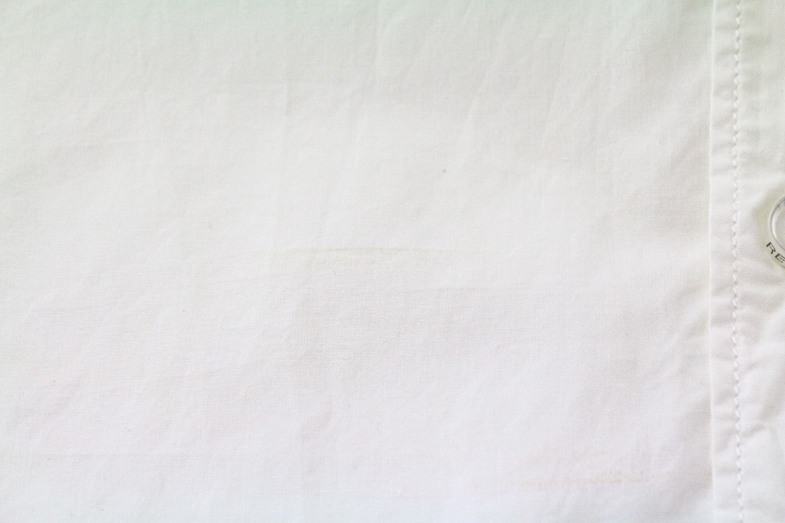 REPLAY Men's Shirt S White Twill Cotton Slim Button-Up Long Sleeve Casual