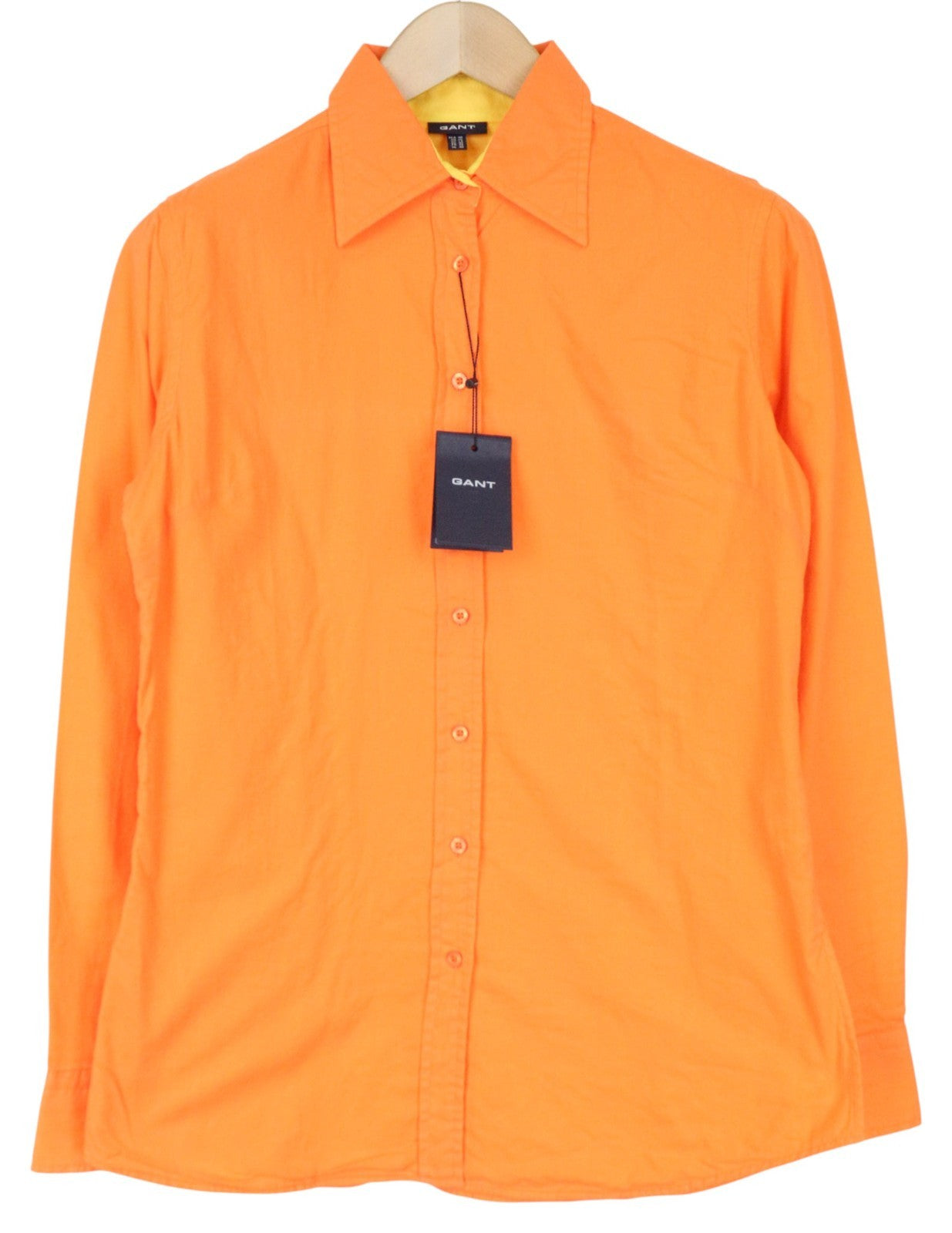 GANT Men's Casual Shirt EU40 UK14 Orange Cotton Button-Up Smart Long Sleeve