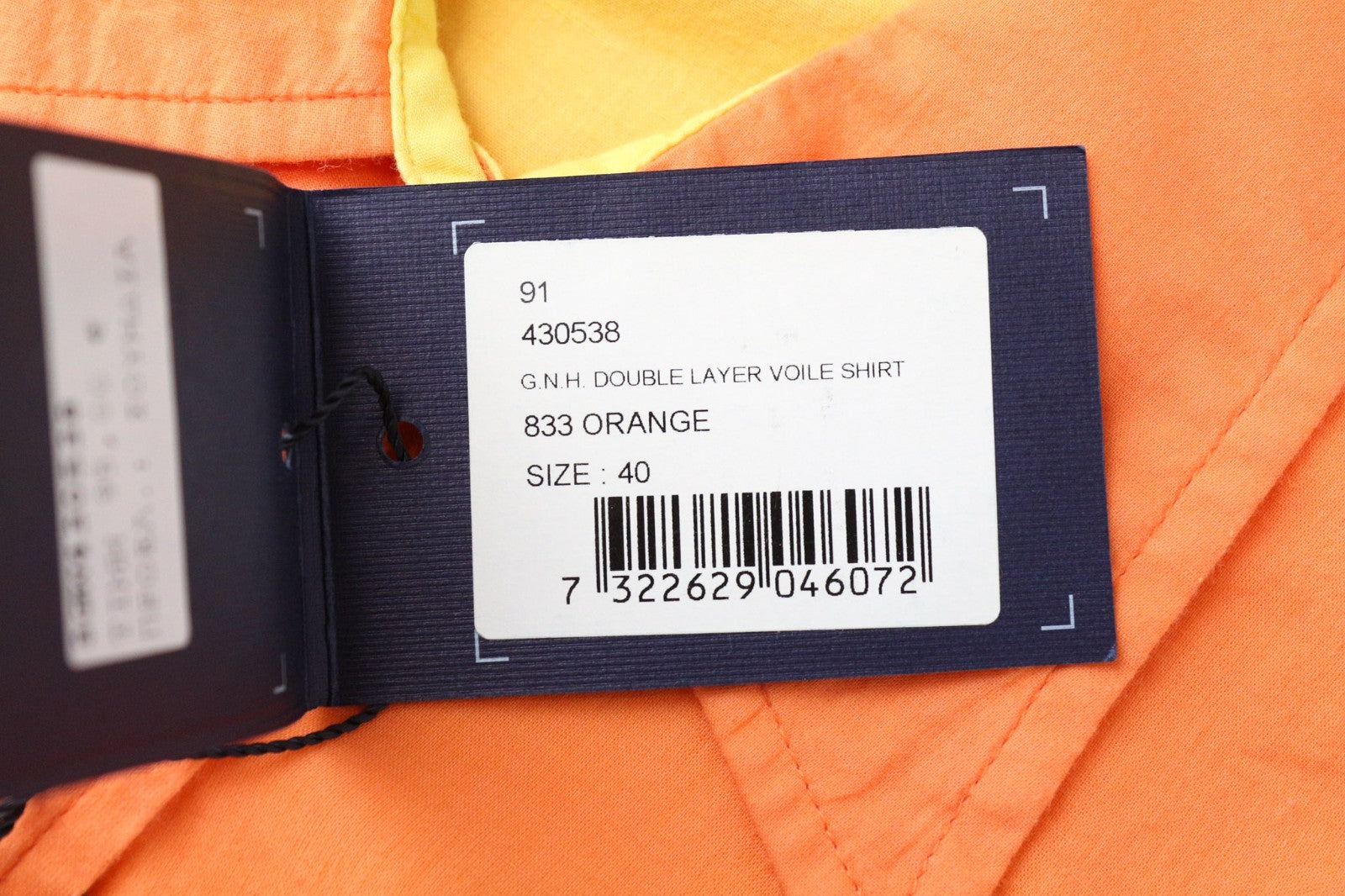 GANT Men's Casual Shirt EU40 UK14 Orange Cotton Button-Up Smart Long Sleeve