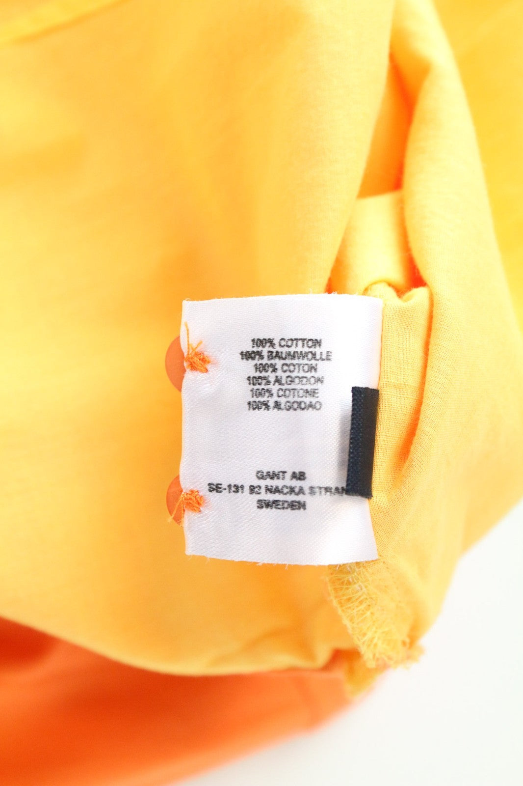 GANT Men's Casual Shirt EU40 UK14 Orange Cotton Button-Up Smart Long Sleeve