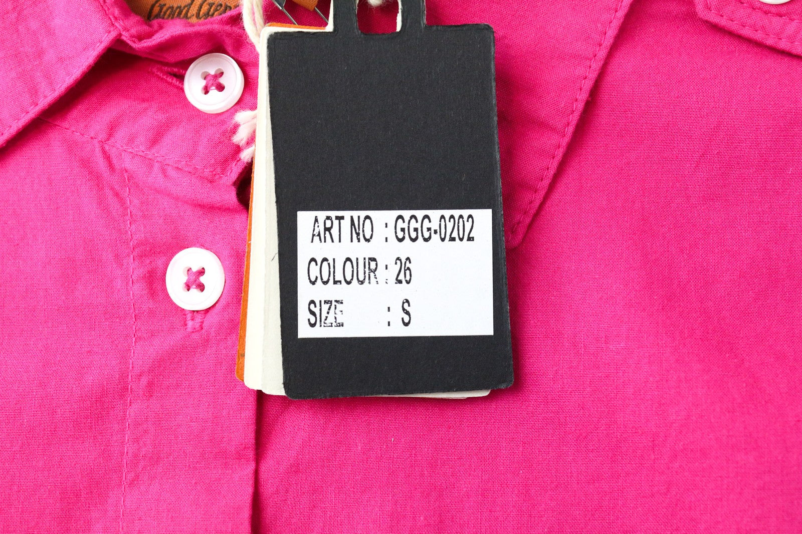 GOOD GENES Women's Shirt S Pink Casual Collared Cotton Long Sleeve Top