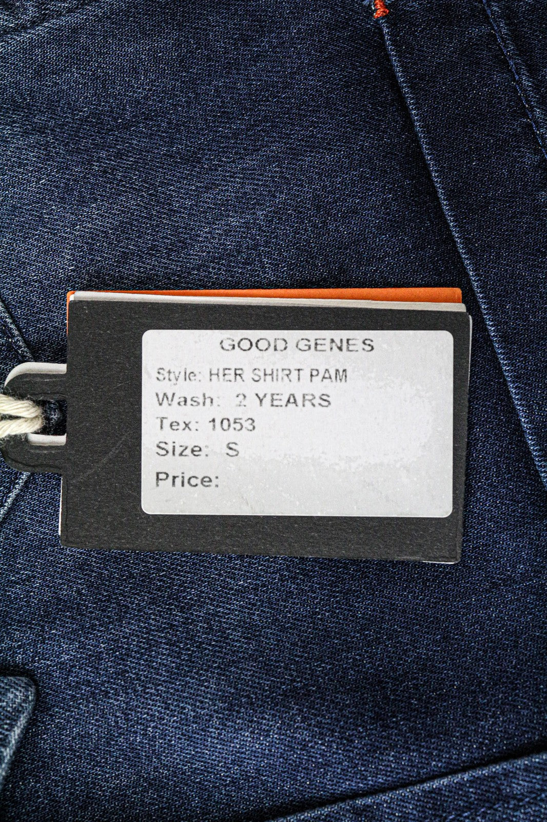 GOOD GENES Women's Shirt S Blue Washed Denim Cotton Button-Up Long Sleeve