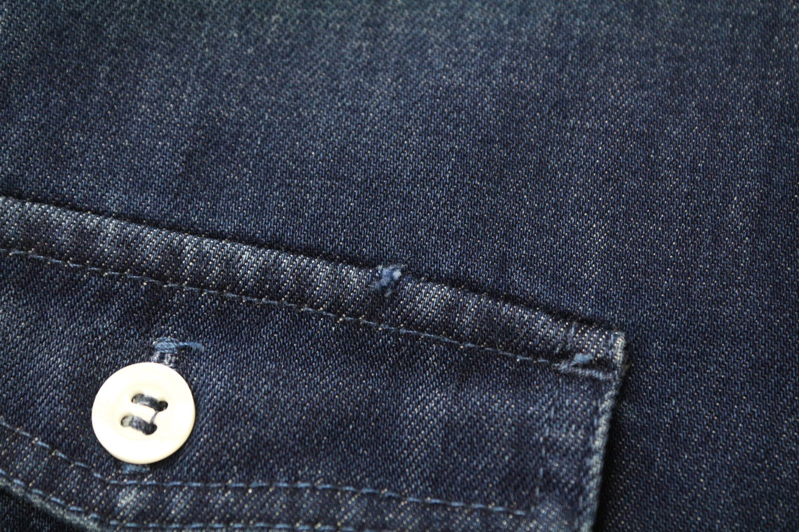 GOOD GENES Women's Shirt S Blue Washed Denim Cotton Button-Up Long Sleeve