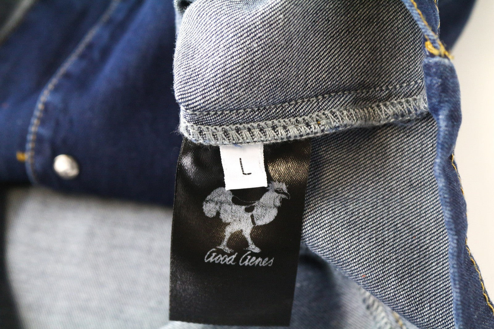 GOOD GENES Haily Women's Denim Vest L Blue Washed Pure Cotton Sleeveless