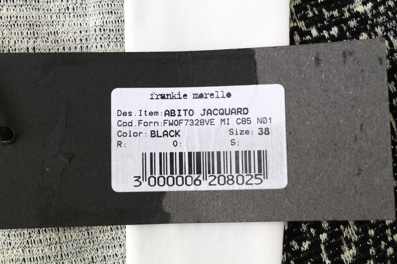 FRANKIE MORELLO Women's Dress 38 Black Sleeveless Jacquard Cotton Blend