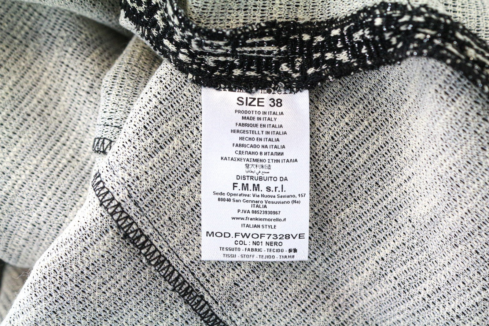 FRANKIE MORELLO Women's Dress 38 Black Sleeveless Jacquard Cotton Blend