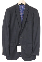 SUITSUPPLY Lazio Men's Blazer UK40L Dark Grey Wool Lined Single-Breasted