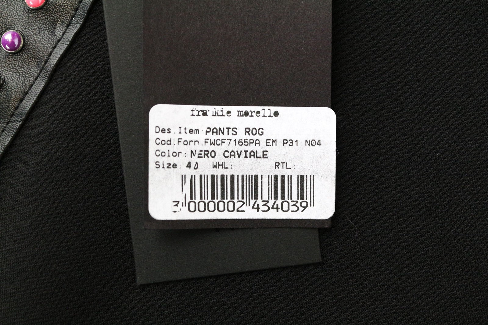 FRANKIE MORELLO Rog Women's Trousers 40 UK8 Black Studded Faux Leather Pants