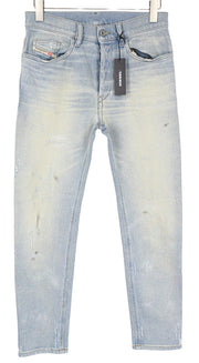 DIESEL D-Eetar 081AK Men's Jeans W28/L32 Blue Aged Wash Cotton Stretch Tapered