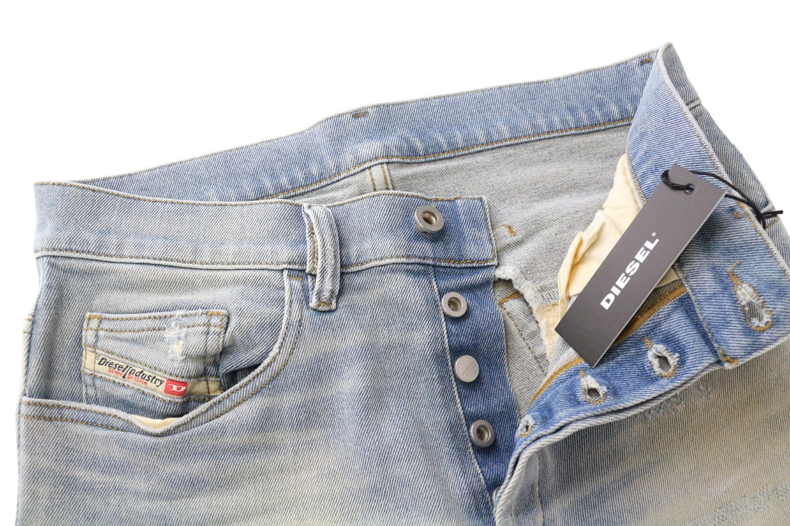 DIESEL D-Eetar 081AK Men's Jeans W28/L32 Blue Aged Wash Cotton Stretch Tapered