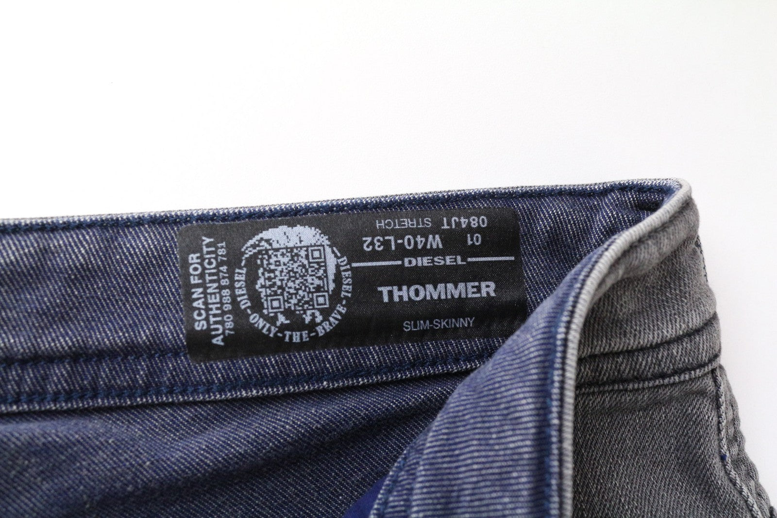 DIESEL Thommer 084JT Men's Jeans W40/L32 Slim Grey Washed Cotton Stretch Fit