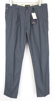 SCOTCH & SODA Stuart Men's Trousers W32/L32 Blue Slim Pleated Cotton Pants