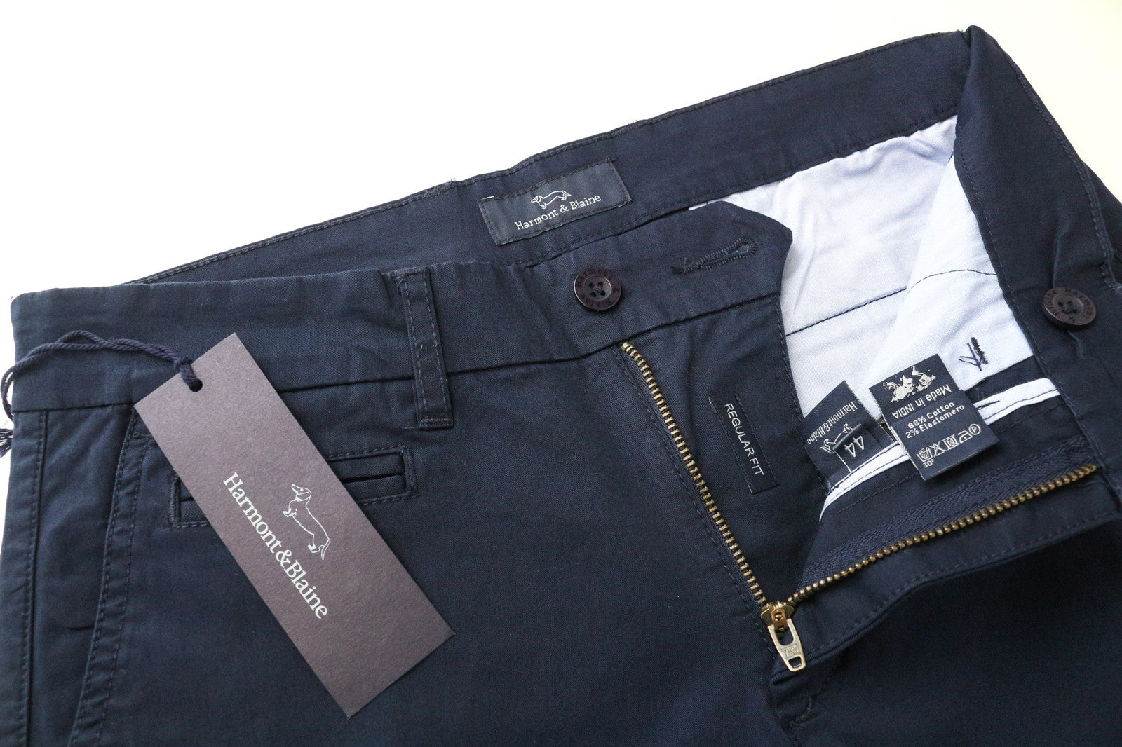 HARMONT & BLAINE Men's Shorts 44 Blue Cargo Cotton Stretch Multi Pocket