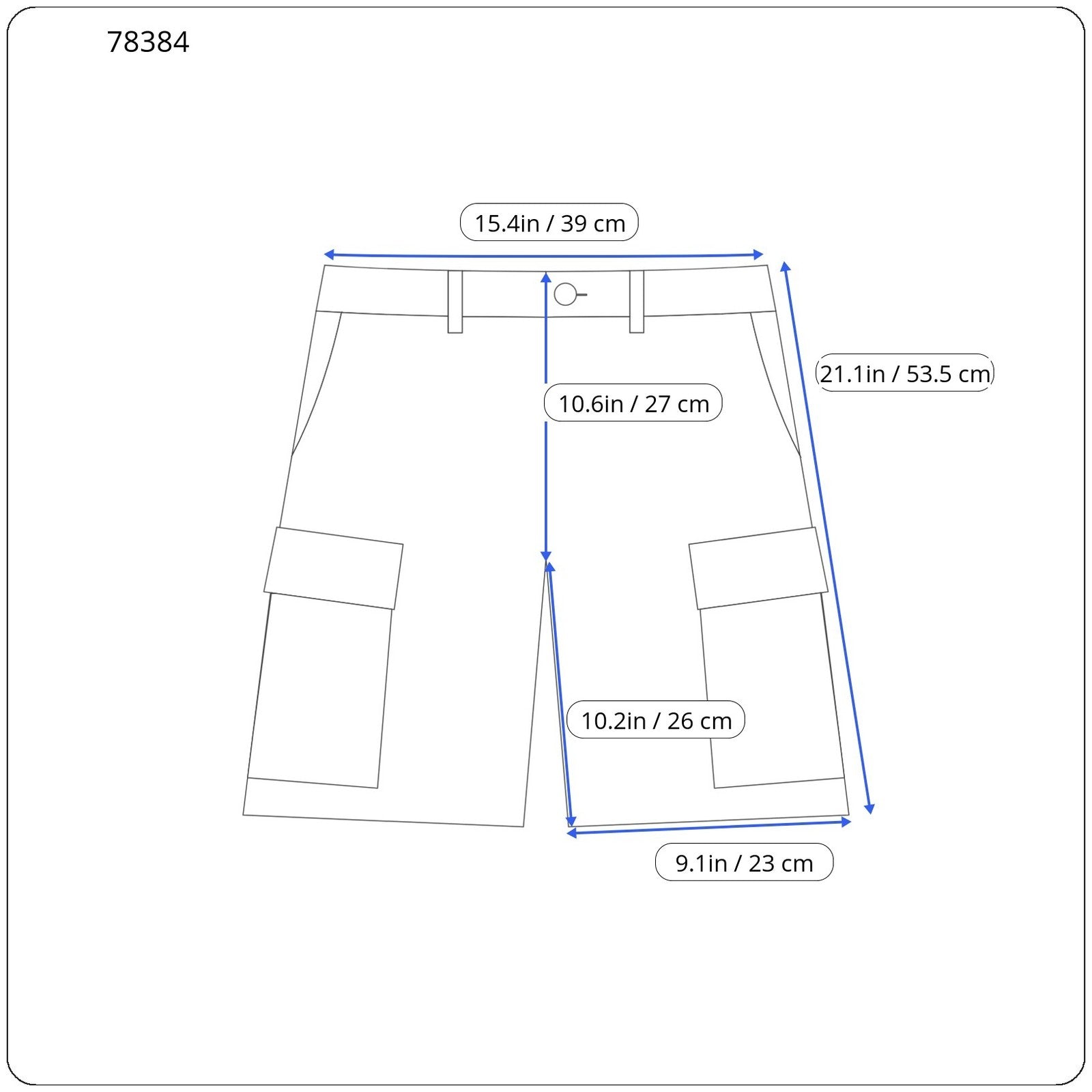 HARMONT & BLAINE Men's Shorts 44 Blue Cargo Cotton Stretch Multi Pocket