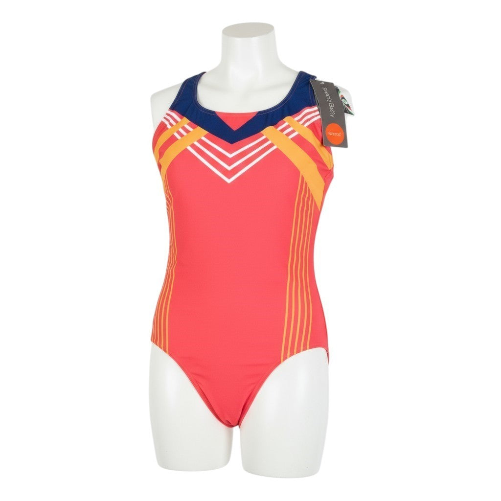 SWEATY BETTY Medalist Women's Swimsuit XS Pink One Piece Bust Support