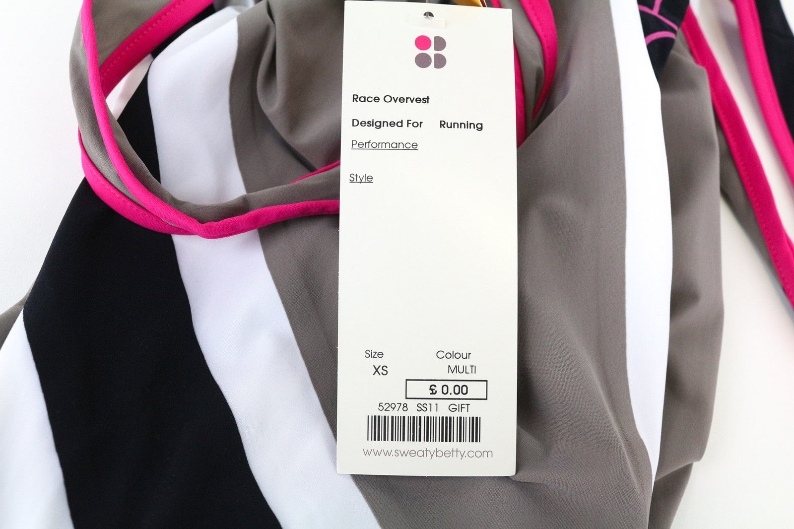 SWEATY BETTY Race Overvest Women's Top XS Grey Sleeveless Running Active