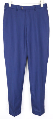 SUITSUPPLY Brescia Men's Trousers UK38L Blue Wool Pleated Lined Classic Fit
