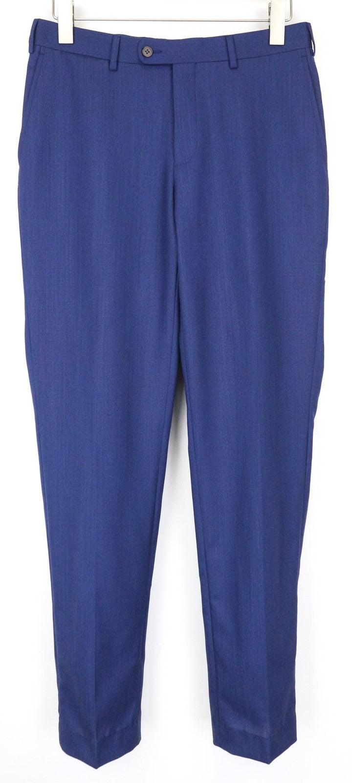 SUITSUPPLY Brescia Men's Trousers UK38L Blue Wool Pleated Lined Classic Fit