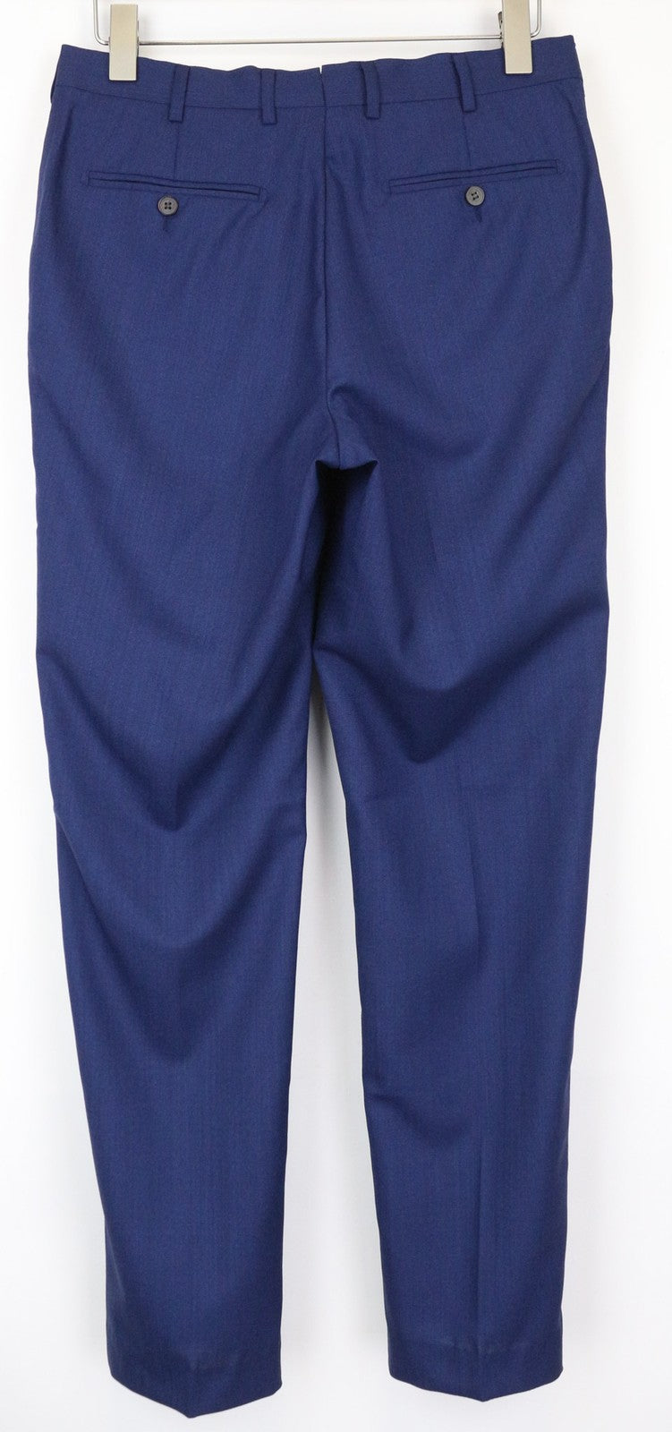 SUITSUPPLY Brescia Men's Trousers UK38L Blue Wool Pleated Lined Classic Fit