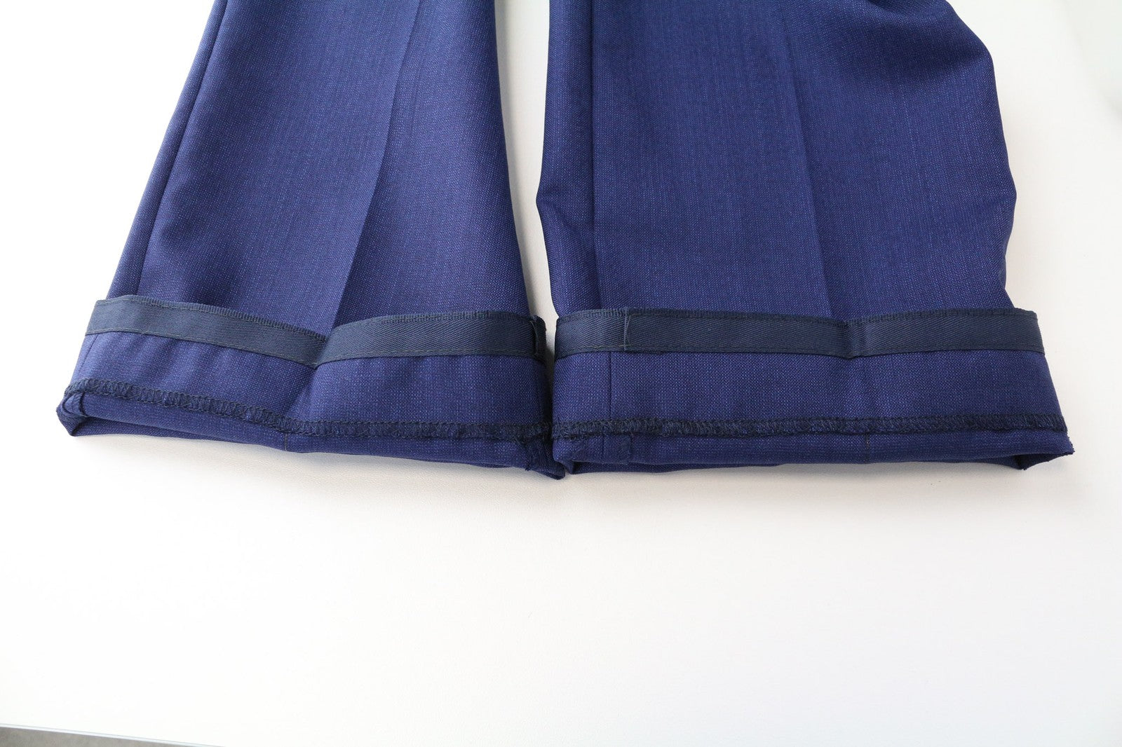 SUITSUPPLY Brescia Men's Trousers UK38L Blue Wool Pleated Lined Classic Fit