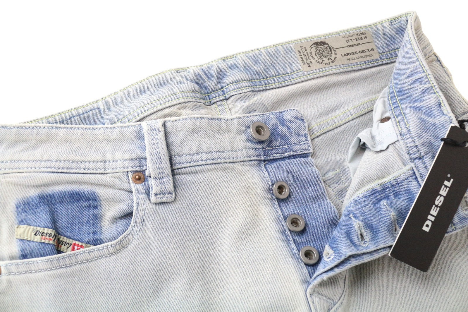 DIESEL Larkee-Beex-R 084TK Men's Jeans W28/L32 Blue Aged Look Cotton Stretch