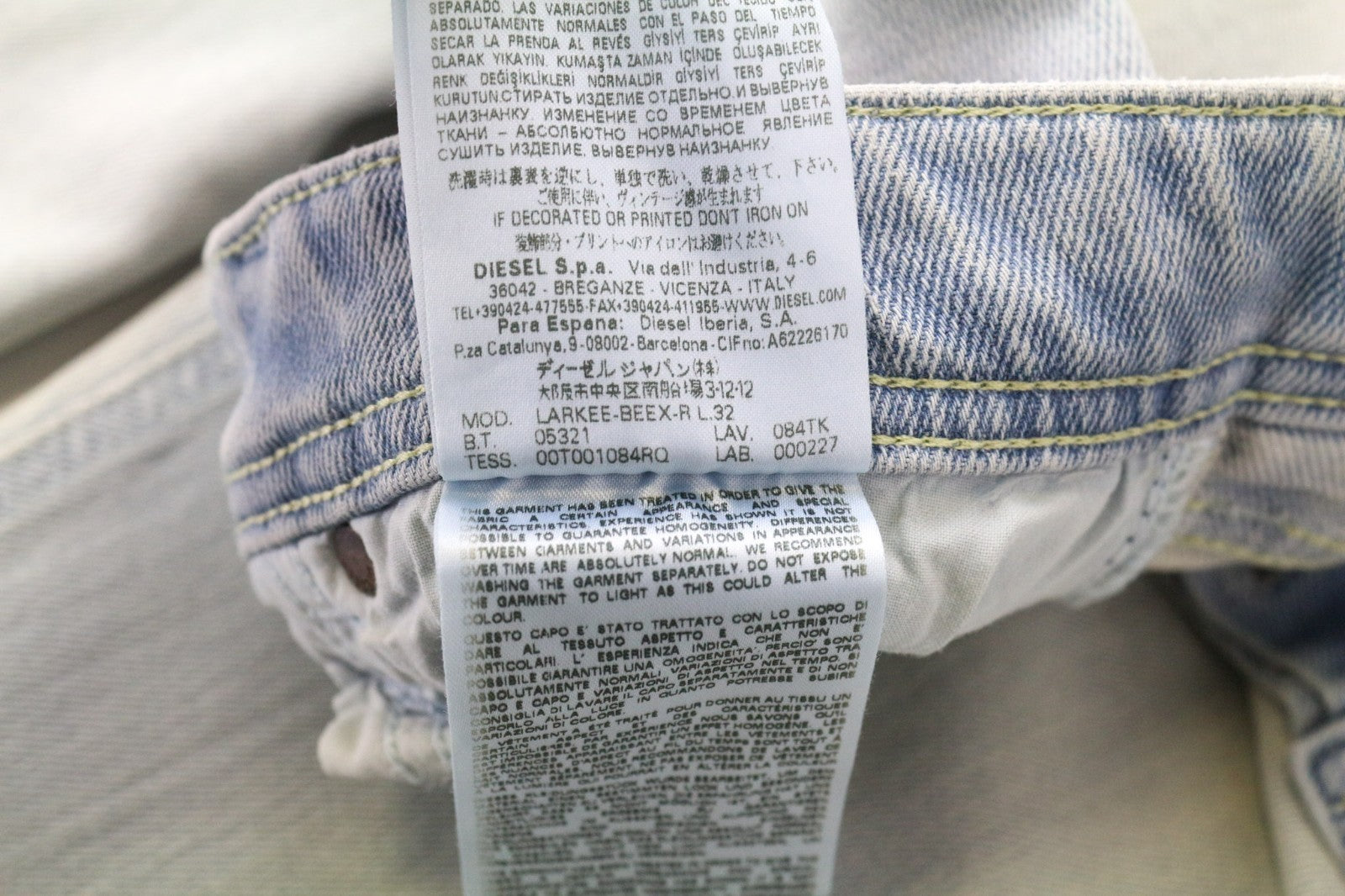 DIESEL Larkee-Beex-R 084TK Men's Jeans W28/L32 Blue Aged Look Cotton Stretch