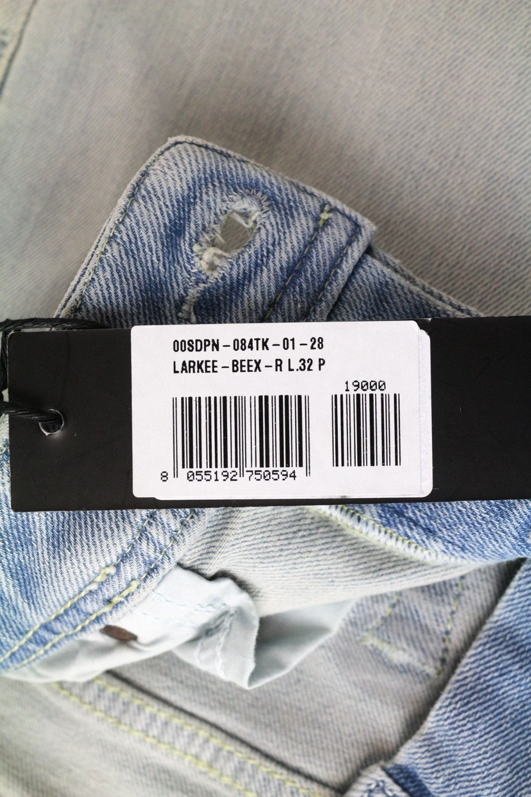 DIESEL Larkee-Beex-R 084TK Men's Jeans W28/L32 Blue Aged Look Cotton Stretch