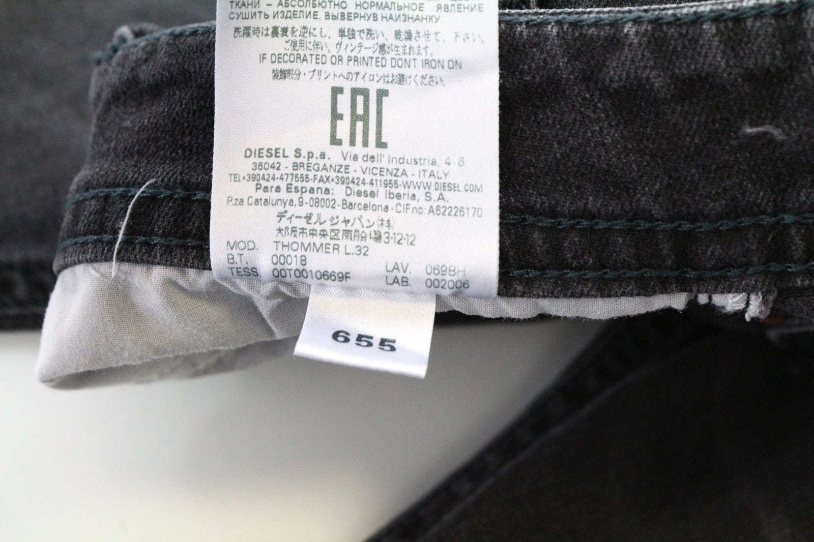 DIESEL Thommer 069BH Men's Jeans W28/L32 Slim Washed Grey Cotton Stretch