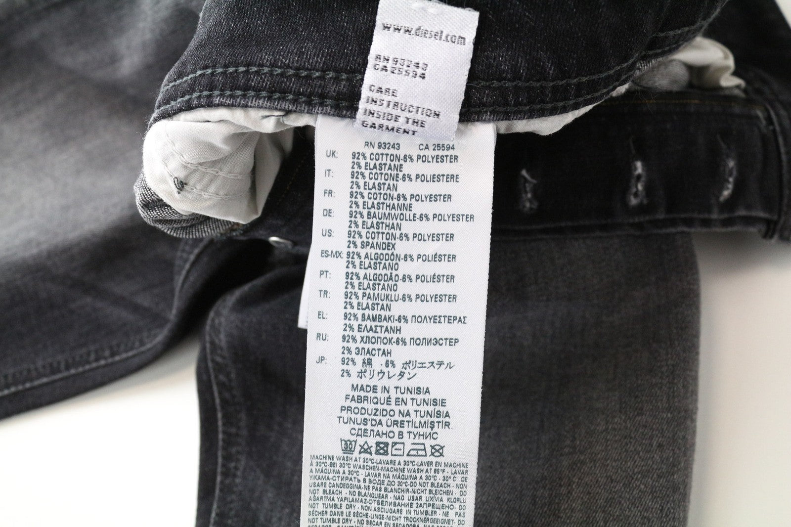 DIESEL Larkee 087AM Men's Jeans W27/L32 Straight Regular Grey Cotton Stretch