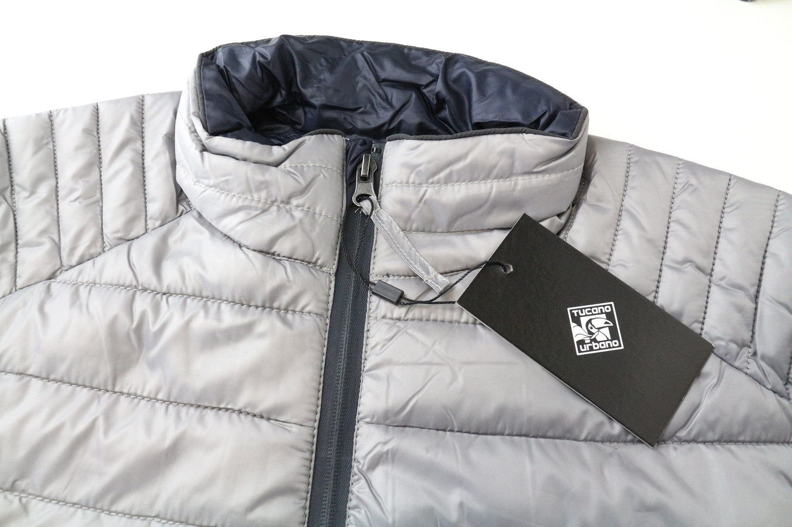 TUCANO URBANO Lot Pack Men's Jacket M Grey Lined Zipped Moto Windbreaker