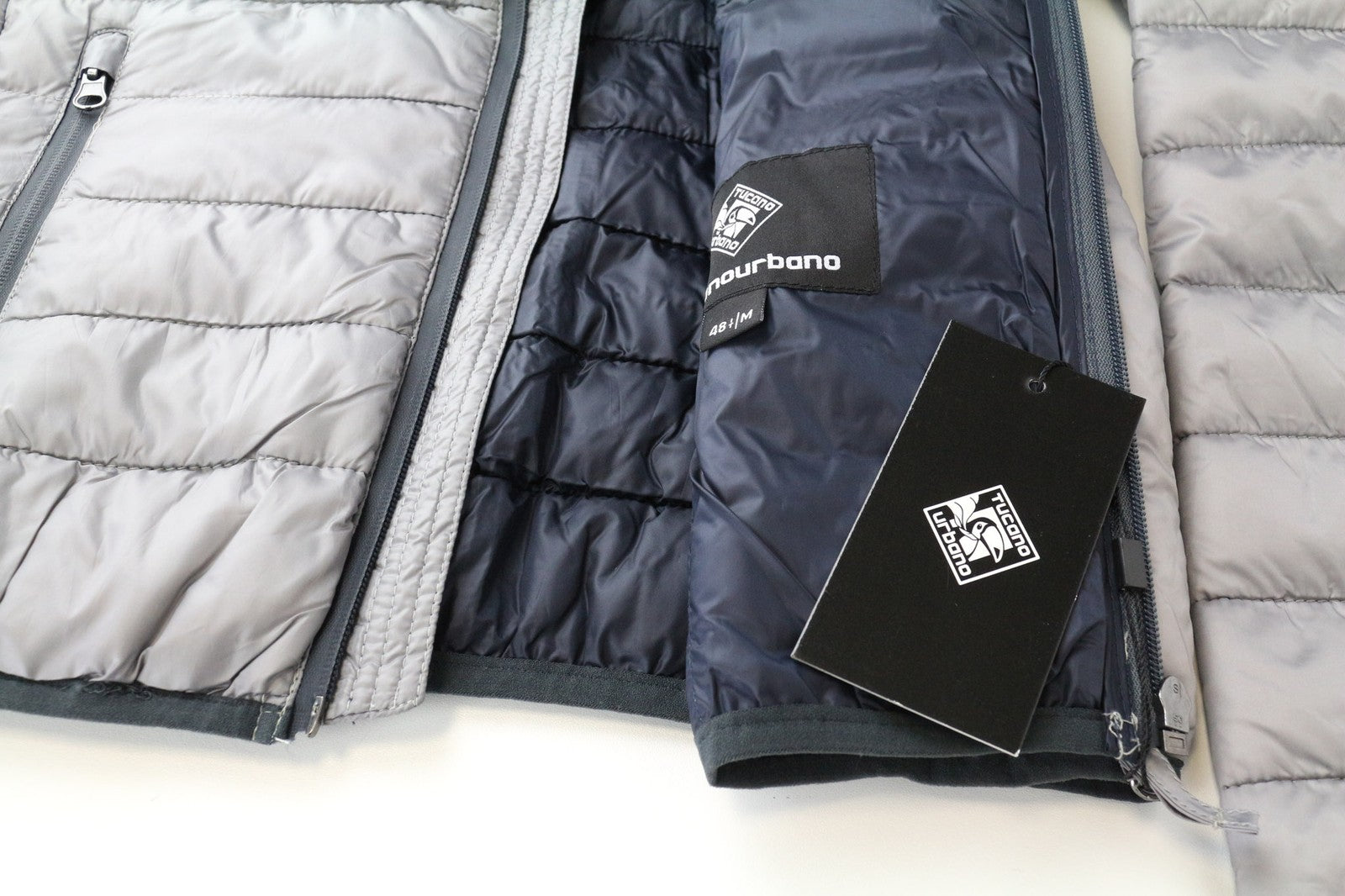 TUCANO URBANO Lot Pack Men's Jacket M Grey Lined Zipped Moto Windbreaker