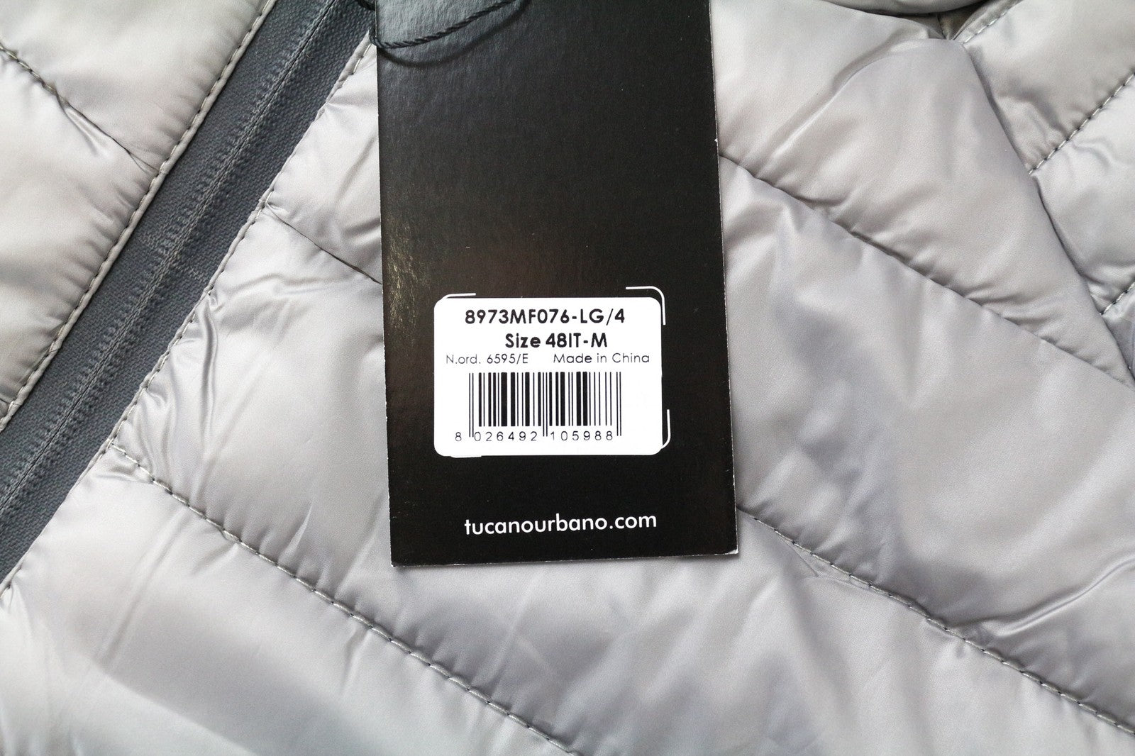 TUCANO URBANO Lot Pack Men's Jacket M Grey Lined Zipped Moto Windbreaker