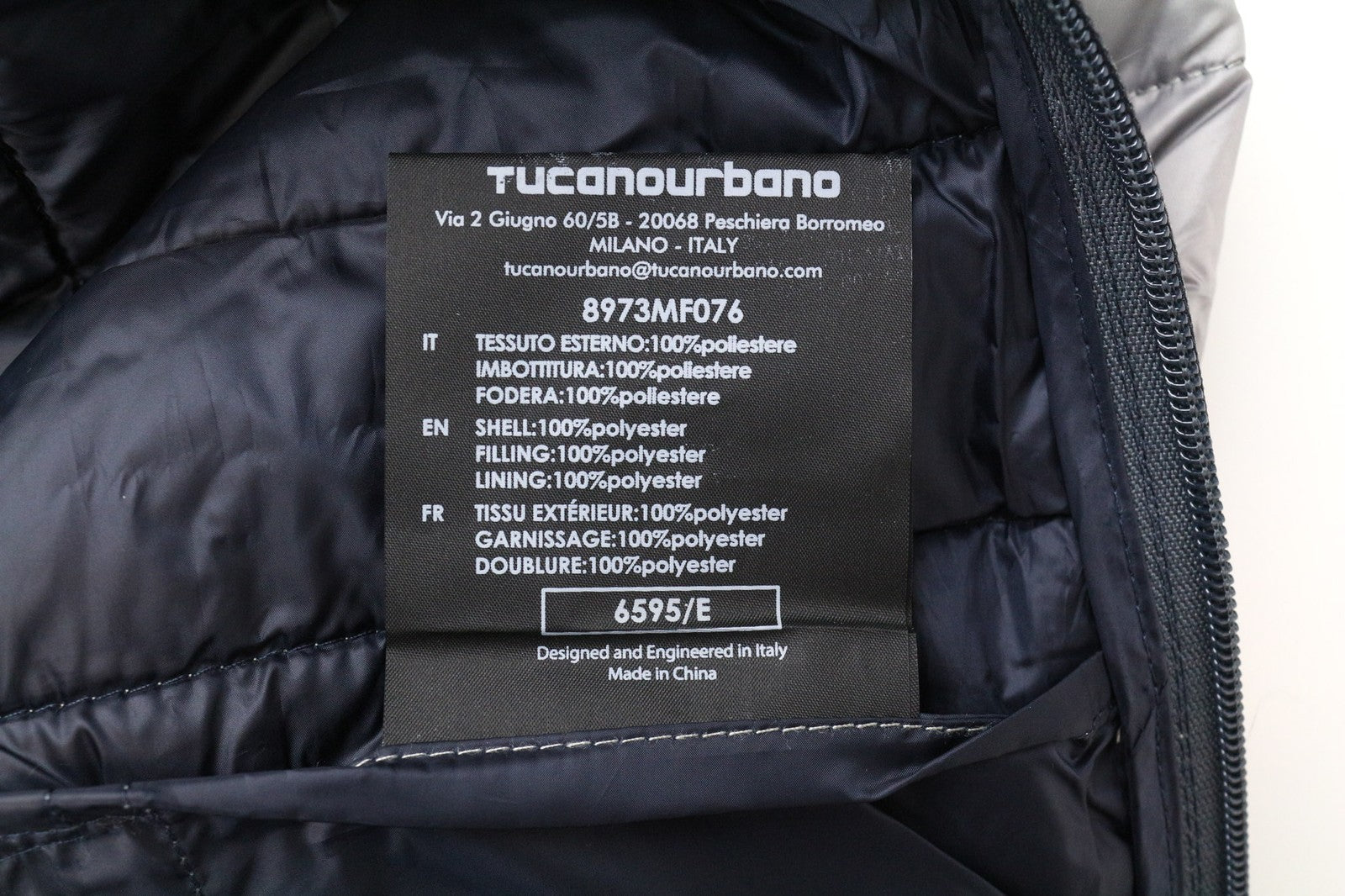 TUCANO URBANO Lot Pack Men's Jacket M Grey Lined Zipped Moto Windbreaker